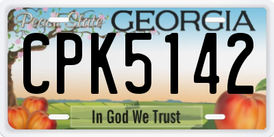 GA license plate CPK5142