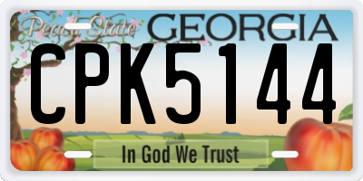 GA license plate CPK5144
