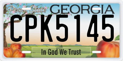 GA license plate CPK5145