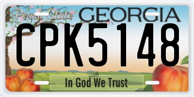 GA license plate CPK5148