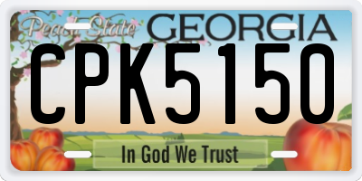 GA license plate CPK5150