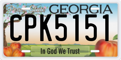 GA license plate CPK5151