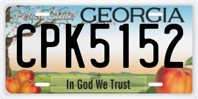 GA license plate CPK5152