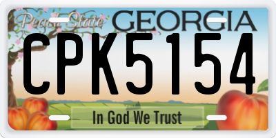 GA license plate CPK5154