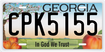 GA license plate CPK5155