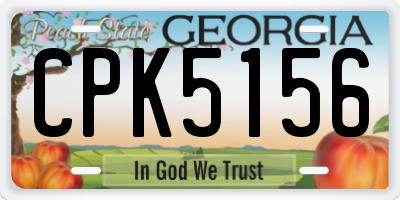GA license plate CPK5156