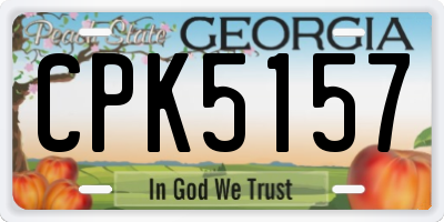 GA license plate CPK5157
