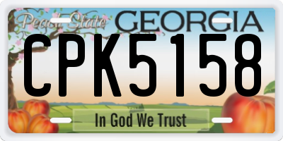 GA license plate CPK5158