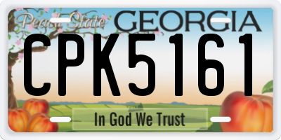 GA license plate CPK5161