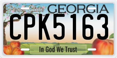 GA license plate CPK5163