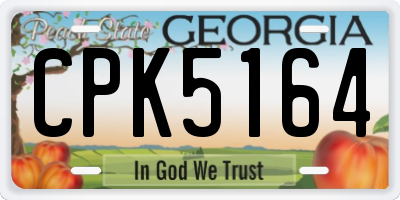 GA license plate CPK5164