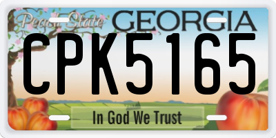 GA license plate CPK5165