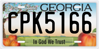 GA license plate CPK5166