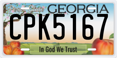 GA license plate CPK5167