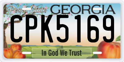 GA license plate CPK5169