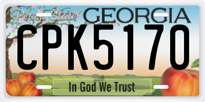GA license plate CPK5170