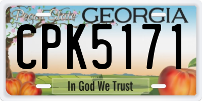 GA license plate CPK5171