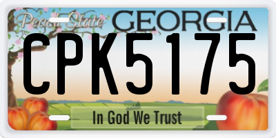 GA license plate CPK5175