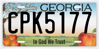 GA license plate CPK5177