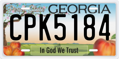 GA license plate CPK5184