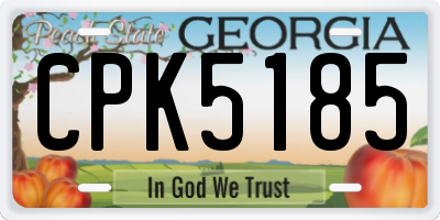 GA license plate CPK5185