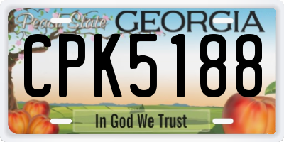 GA license plate CPK5188
