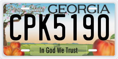 GA license plate CPK5190