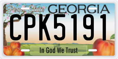 GA license plate CPK5191
