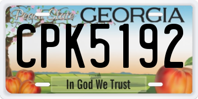 GA license plate CPK5192