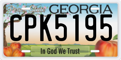GA license plate CPK5195