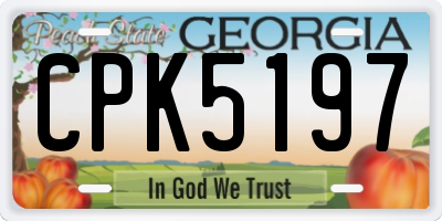 GA license plate CPK5197