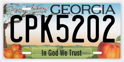 GA license plate CPK5202