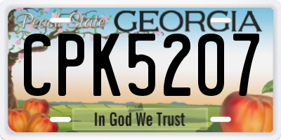 GA license plate CPK5207