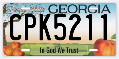 GA license plate CPK5211