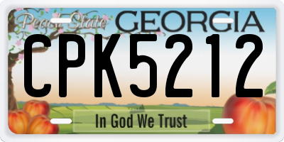 GA license plate CPK5212