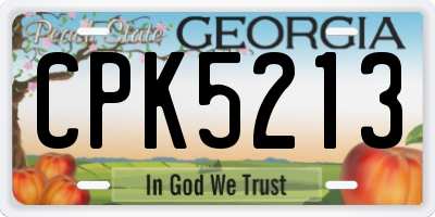 GA license plate CPK5213