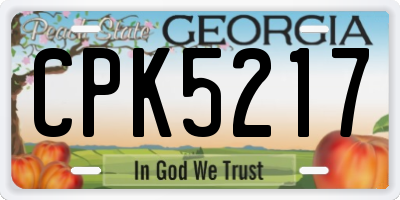 GA license plate CPK5217