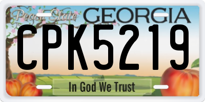 GA license plate CPK5219