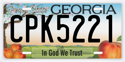 GA license plate CPK5221