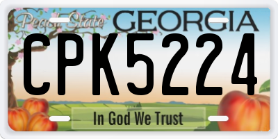 GA license plate CPK5224