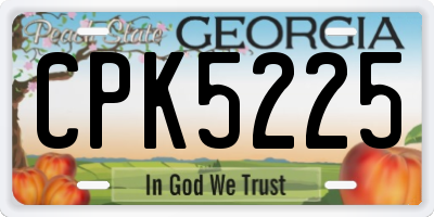 GA license plate CPK5225