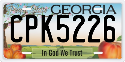 GA license plate CPK5226