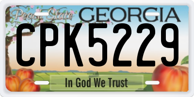 GA license plate CPK5229