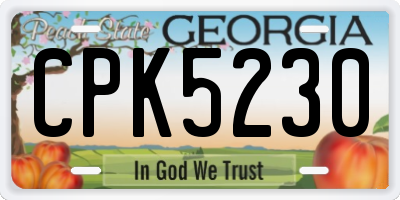 GA license plate CPK5230