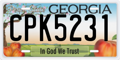 GA license plate CPK5231