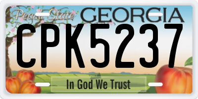 GA license plate CPK5237
