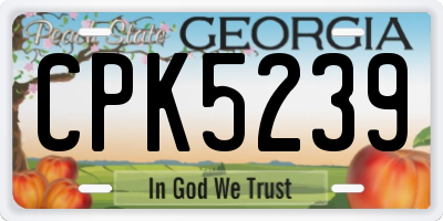 GA license plate CPK5239
