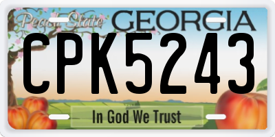 GA license plate CPK5243