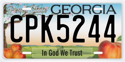 GA license plate CPK5244