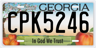 GA license plate CPK5246